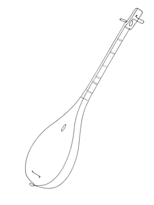 Traditional Uyghur dutar instrument